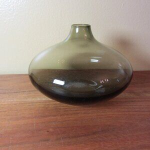 vintage Ikea salong MCM style grey smoked glass bubble vase (W4074)